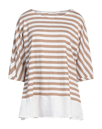 LE TRICOT PERUGIA T-shirt Light brown 97% Linen, 3% Elastane