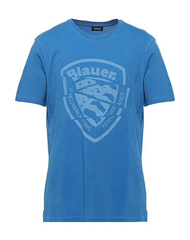 BLAUER. T-shirt Azzurro 100% Cotone