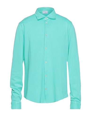 FEDELI | Light green Men‘s Solid Color Shirt | YOOX