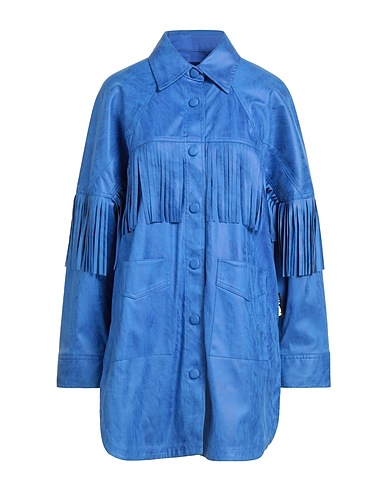 OOF WEAR Solid colour shirts & blouses Blue 86% Polyester, 14% Polyurethane