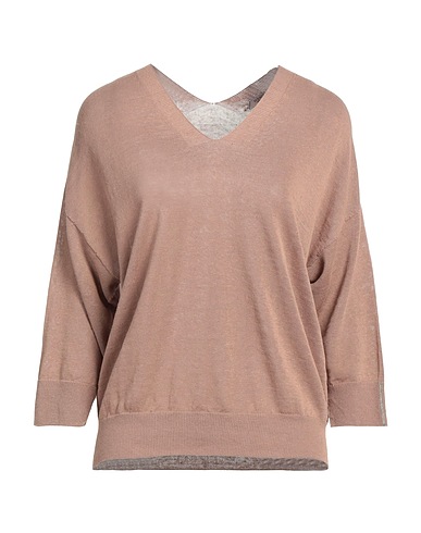 PESERICO Jumper Brown 60% Linen, 40% Cotton