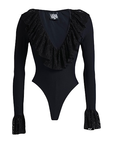 LESLIE AMON TOPS Schwarz 80% Polyester, 20% Elastan