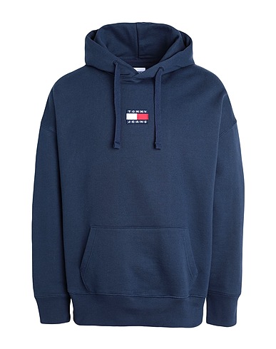 TOMMY JEANS Hooded sweatshirt TJM TOMMY BADGE HOODIE
 Midnight blue 100% Cotton