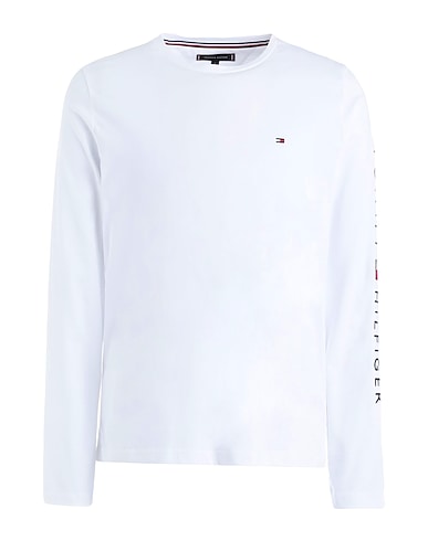 TOMMY HILFIGER T-shirt TOMMY LOGO LONG SLEEVE T-SHIRT
 White 100% Organic cotton