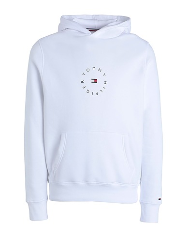 TOMMY HILFIGER Hooded track jacket  ROUNDALL GRAPHIC HOODIE
 White 63% Organic cotton, 37% Polyester