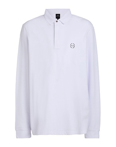 ARMANI EXCHANGE Polo shirt White 96% Cotton, 4% Elastane, Polyester