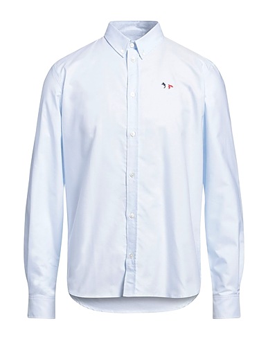 MAISON KITSUNÉ Camicia tinta unita Celeste 100% Cotone