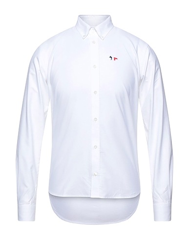 MAISON KITSUNÉ Camicia tinta unita Bianco 100% Cotone