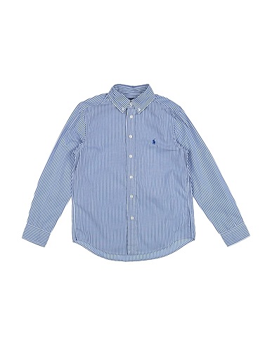 POLO RALPH LAUREN Camicia fantasia Striped Cotton Poplin Shirt
 Blu navy 100% Cotone