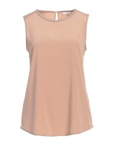 PESERICO Top EASY Light brown 94% Silk, 6% Elastane