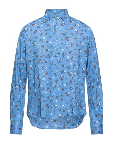 ROSSOPURO Camicia fantasia Celeste 100% Cotone
