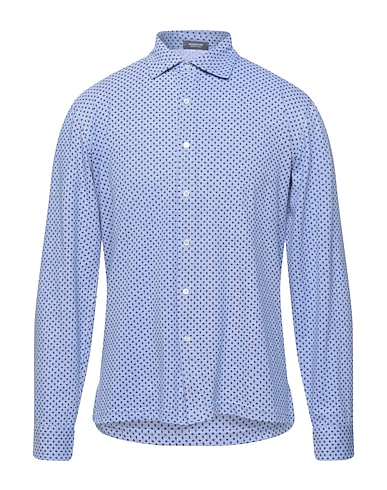 ROSSOPURO Patterned shirt Sky blue 100% Cotton