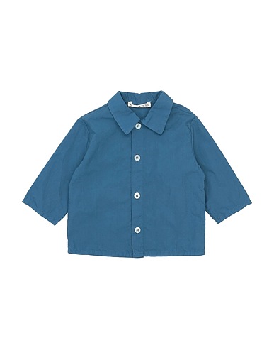 BABE & TESS Solid color shirt Slate blue 100% Cotton