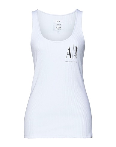 ARMANI EXCHANGE Vest White 56% Cotton, 37% Modal, 7% Elastane