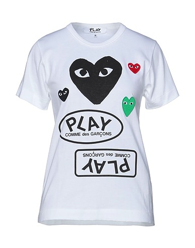 COMME des GARÇONS PLAY T-shirt Bianco 100% Cotone