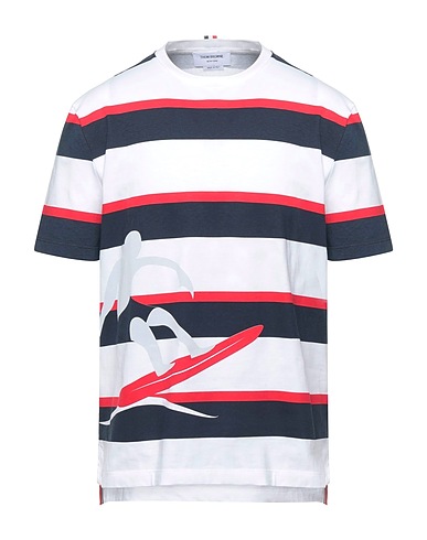 THOM BROWNE T-shirt Midnight blue 100% Cotton, Elastane