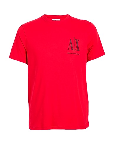 ARMANI EXCHANGE T-shirt ICON PERIOD Mattone 100% Cotone