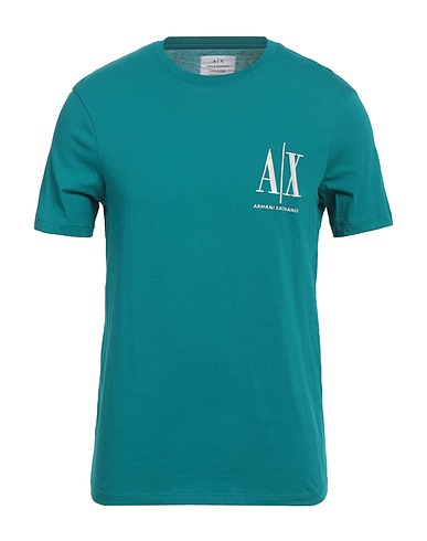 ARMANI EXCHANGE Basic T-Shirt Emerald green 100% Cotton