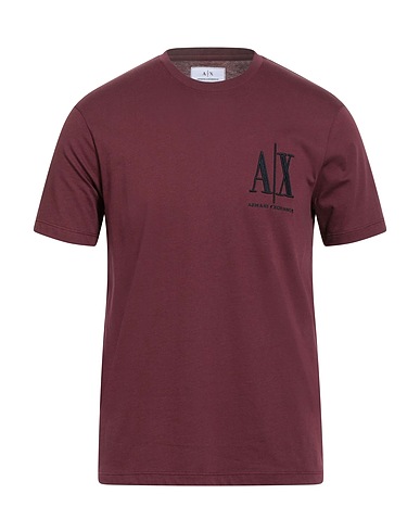ARMANI EXCHANGE T-shirt ICON PERIOD Bordeaux 100% Cotone