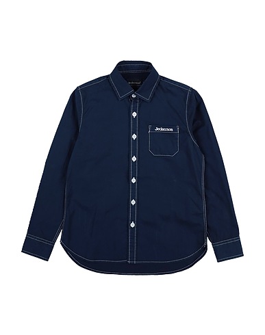 JECKERSON Solid colour shirt Midnight blue 97% Cotton, 3% Elastane