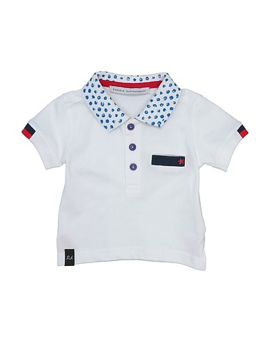 DANIELE ALESSANDRINI Polo shirt White 95% Cotton, 5% Elastane