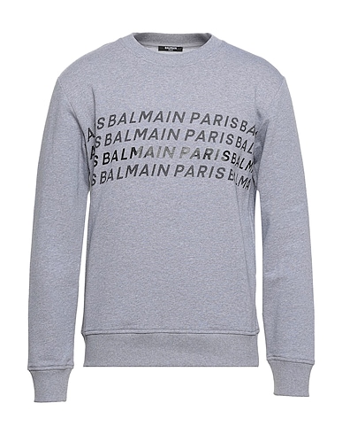 BALMAIN Sweatshirt Grey 100% Cotton, Elastane