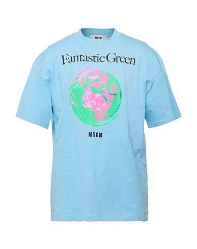 MSGM T-shirt Celeste 100% Cotone organico