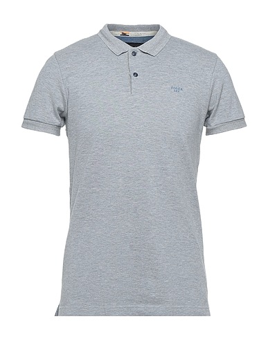 TIGER JAY Polo shirt Light grey 90% Cotton, 10% Polyamide