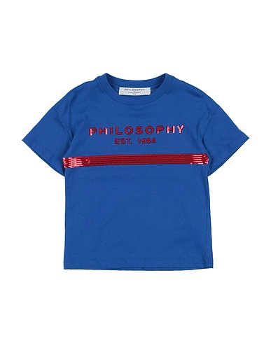 PHILOSOPHY di LORENZO SERAFINI T-shirt Blue 100% Cotton, Elastane