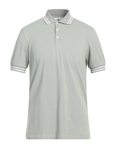 BRUNELLO CUCINELLI Polo shirt Sage green 100% Cotton