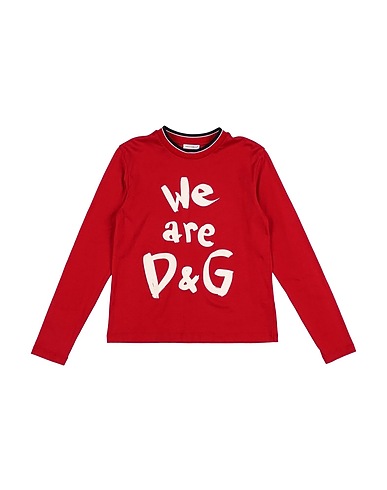 DOLCE&GABBANA T-shirt Red 100% Cotton, PVC - Polyvinyl chloride, Elastane