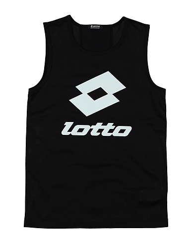 LOTTO T-shirt Black 90% Polyester, 10% Elastane