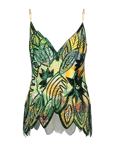 MOSCHINO Camisole Yellow 100% Viscose, Glass, Metal, Polyester