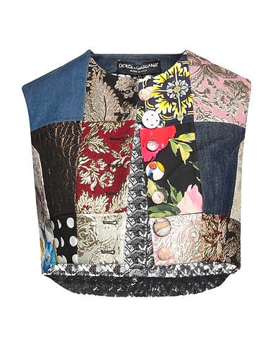 DOLCE&GABBANA Waistcoat Black 47% Cotton, 33% Other Fibres, 8% Metallic Polyester, 7% Polyamide, 5% Silk