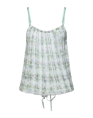 GALLIANO Top Light green 56% Viscose, 44% Acetate, Silk