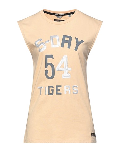 SUPERDRY T-shirt Beige 100% Cotone