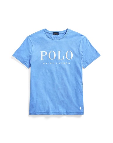 POLO RALPH LAUREN T-shirt CUSTOM SLIM FIT LOGO JERSEY T-SHIRT
 Pastel blue 100% Cotton