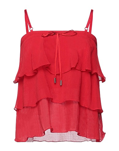 GALLIANO Top Rosso 78% Cotone, 22% Seta