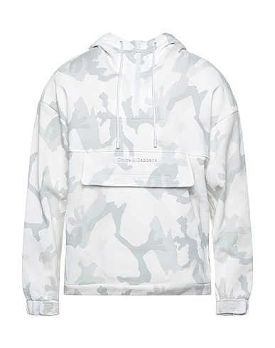 DOLCE&GABBANA Hooded track jacket  White 100% Cotton, Viscose, Polyurethane