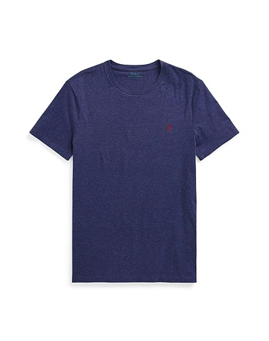 POLO RALPH LAUREN Basic T-Shirt CUSTOM SLIM FIT JERSEY CREWNECK T-SHIRT Marineblau 100% Baumwolle
