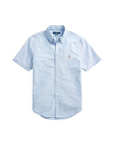POLO RALPH LAUREN Solid colour shirt SLIM FIT OXFORD SHIRT
 Sky blue 100% Cotton