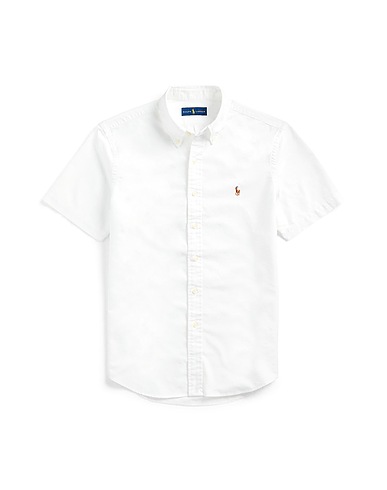 POLO RALPH LAUREN Solid colour shirt SLIM FIT OXFORD SHIRT
 White 100% Cotton