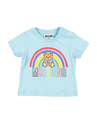 MOSCHINO BABY T-shirt Sky blue 100% Cotton, Elastane