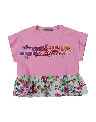 ERMANNO SCERVINO JUNIOR T-shirt Pink 93% Cotton, 7% Elastane, Viscose