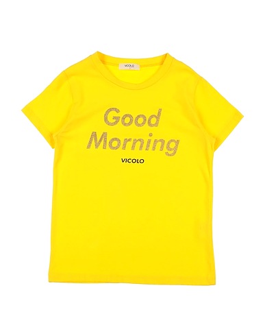 VICOLO T-shirt Yellow 90% Cotton, 10% Elastane