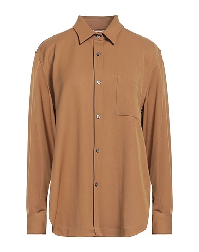 CALIBAN Solid color shirts & blouses Camel 53% Polyester, 44% Wool, 3% Elastane