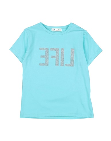 VICOLO T-shirt Turchese 90% Cotone, 10% Elastan