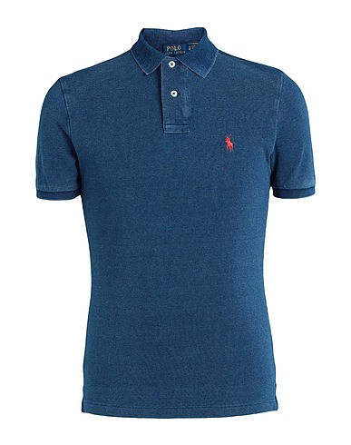 POLO RALPH LAUREN Polo shirt CUSTOM SLIM FIT MESH POLO SHIRT
 Blue 100% Cotton