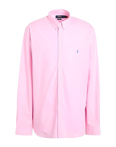 POLO RALPH LAUREN Solid color shirt Pink 91% Cotton, 9% Elastane
