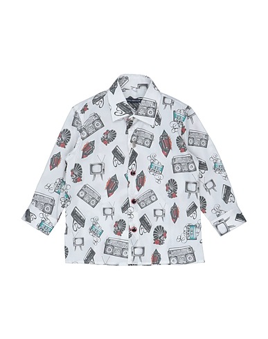 NEILL KATTER Patterned shirt White 97% Cotton, 3% Elastane